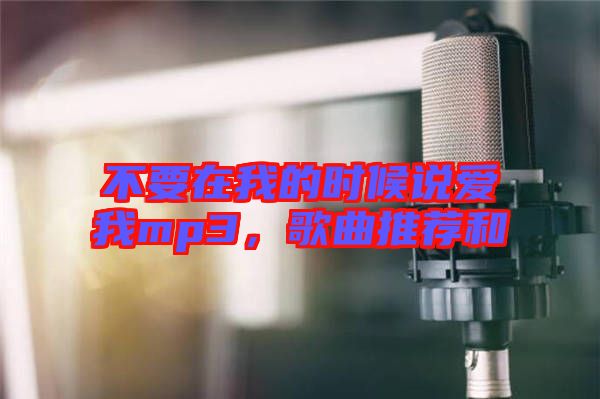 不要在我的時候說愛我mp3，歌曲推薦和