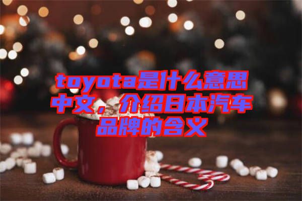 toyota是什么意思中文，介紹日本汽車品牌的含義