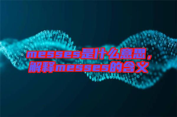 messes是什么意思，解釋messes的含義