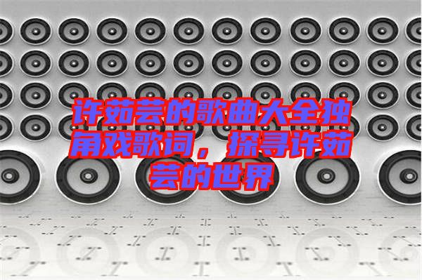 許茹蕓的歌曲大全獨(dú)角戲歌詞，探尋許茹蕓的世界