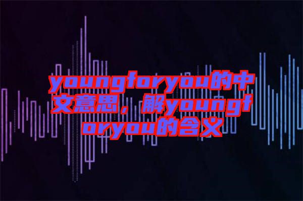 youngforyou的中文意思，解youngforyou的含義