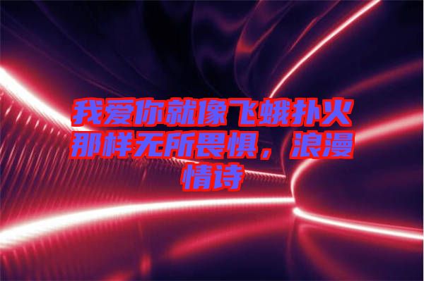 我愛你就像飛蛾撲火那樣無所畏懼，浪漫情詩