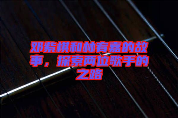 鄧紫棋和林宥嘉的故事，探索兩位歌手的之路