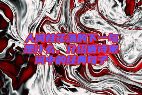 人閑桂花落的下一句是什么，介紹唐詩(shī)宋詞中的經(jīng)典句子