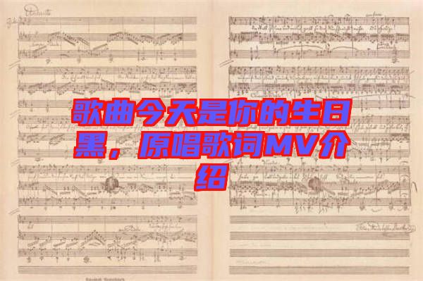 歌曲今天是你的生日黑，原唱歌詞MV介紹