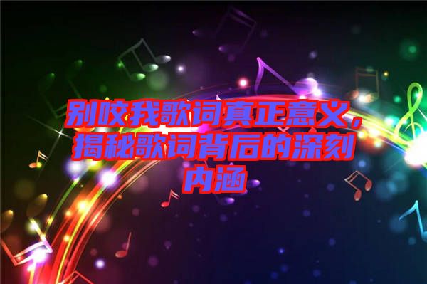 別咬我歌詞真正意義，揭秘歌詞背后的深刻內(nèi)涵