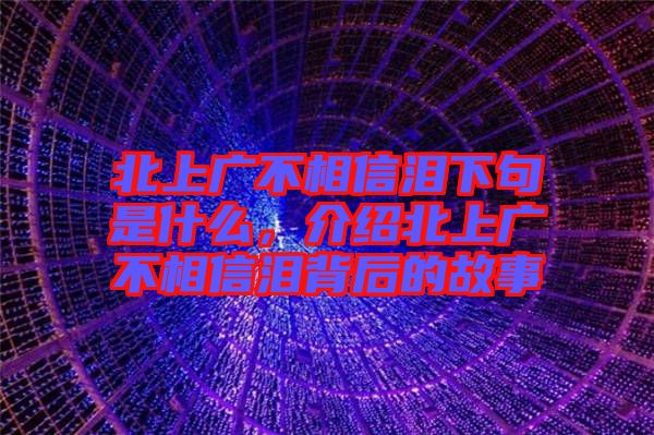 北上廣不相信淚下句是什么，介紹北上廣不相信淚背后的故事