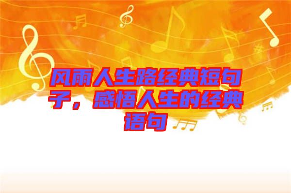 風(fēng)雨人生路經(jīng)典短句子，感悟人生的經(jīng)典語句