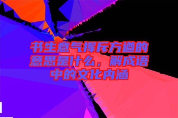 書生意氣揮斥方遒的意思是什么，解成語中的文化內(nèi)涵