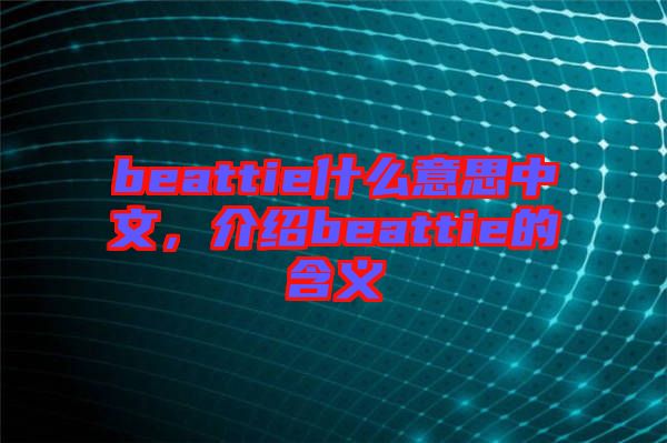 beattie什么意思中文，介紹beattie的含義