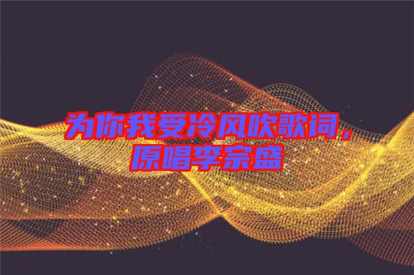 為你我受冷風(fēng)吹歌詞，原唱李宗盛