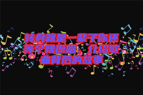 轉(zhuǎn)身就是一輩子你還等個啥原唱，介紹歌曲背后的故事