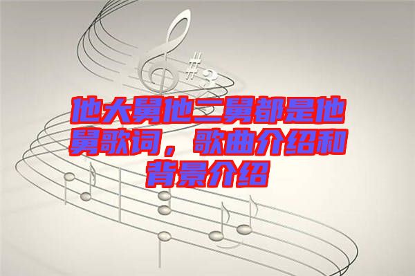 他大舅他二舅都是他舅歌詞，歌曲介紹和背景介紹