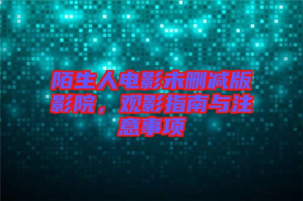 陌生人電影未刪減版影院，觀影指南與注意事項