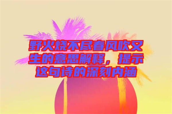 野火燒不盡春風(fēng)吹又生的意思解釋，提示這句詩(shī)的深刻內(nèi)涵