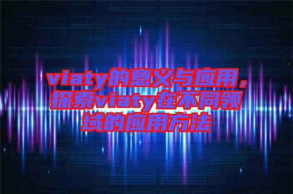 viaty的意義與應(yīng)用，探索viaty在不同領(lǐng)域的應(yīng)用方法