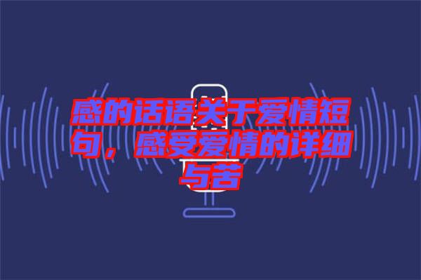 感的話語關(guān)于愛情短句，感受愛情的詳細(xì)與苦