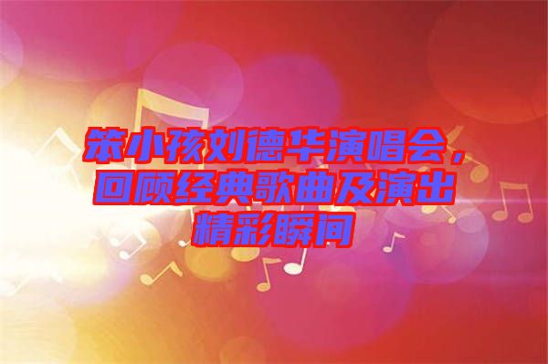 笨小孩劉德華演唱會，回顧經(jīng)典歌曲及演出精彩瞬間