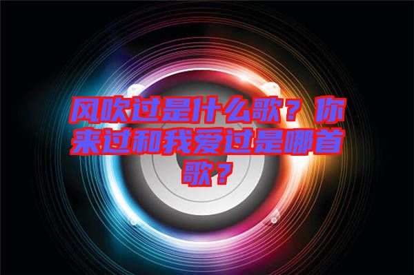 風(fēng)吹過是什么歌？你來過和我愛過是哪首歌？