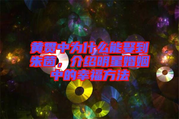 黃貫中為什么能娶到朱茵，介紹明星婚姻中的幸福方法