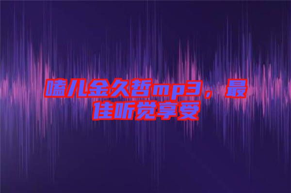 嗑兒金久哲mp3，最佳聽(tīng)覺(jué)享受