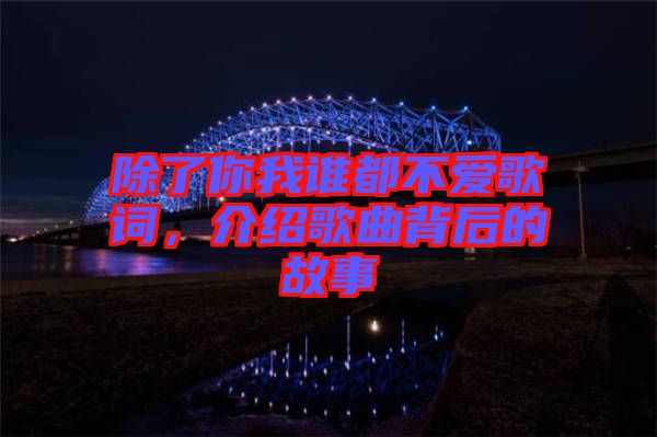 除了你我誰(shuí)都不愛(ài)歌詞，介紹歌曲背后的故事