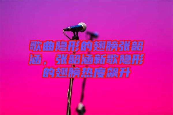 歌曲隱形的翅膀張韶涵，張韶涵新歌隱形的翅膀熱度飆升