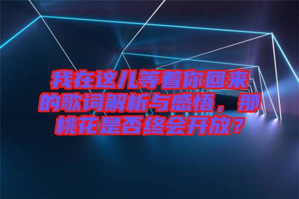 我在這兒等著你回來的歌詞解析與感悟，那桃花是否終會開放？