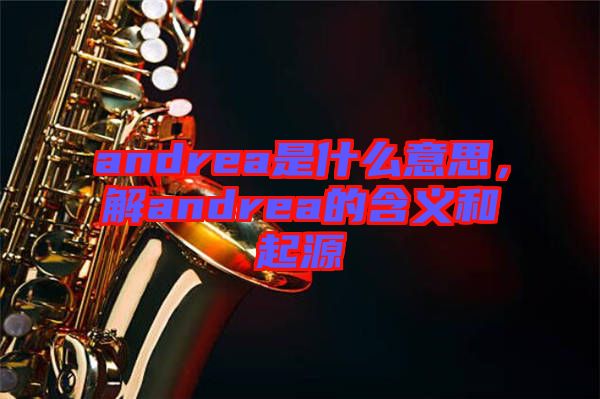 andrea是什么意思，解andrea的含義和起源