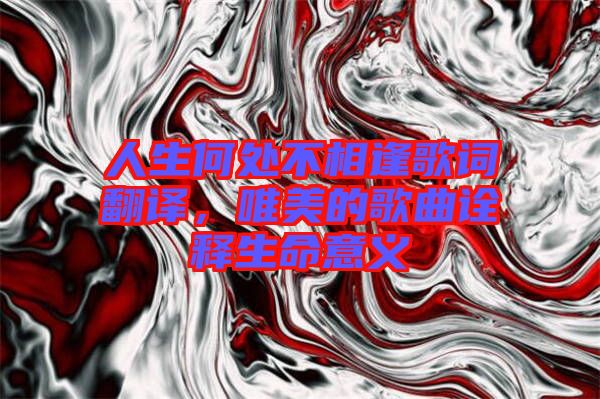 人生何處不相逢歌詞翻譯，唯美的歌曲詮釋生命意義