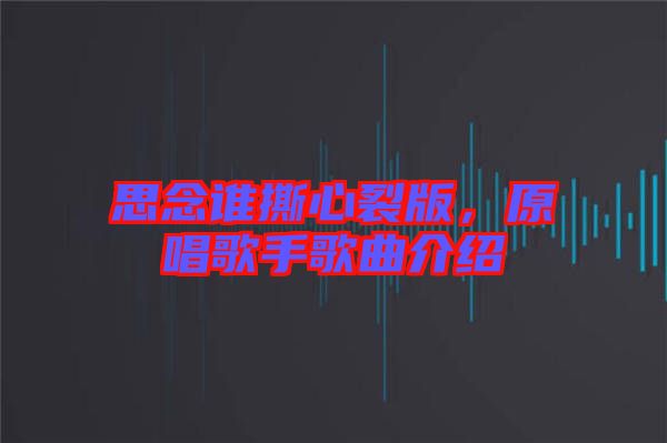 思念誰(shuí)撕心裂版，原唱歌手歌曲介紹