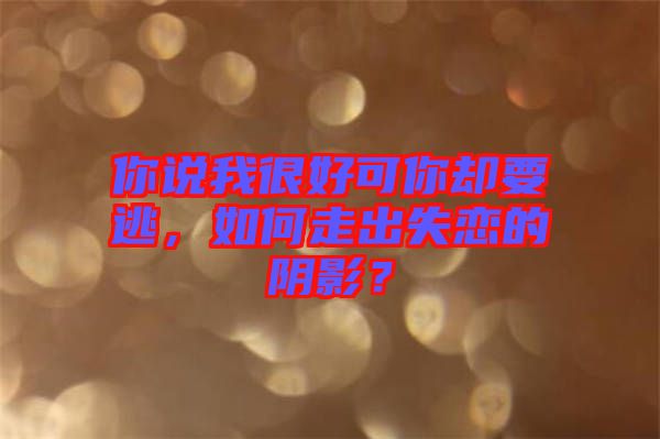 你說我很好可你卻要逃，如何走出失戀的陰影？