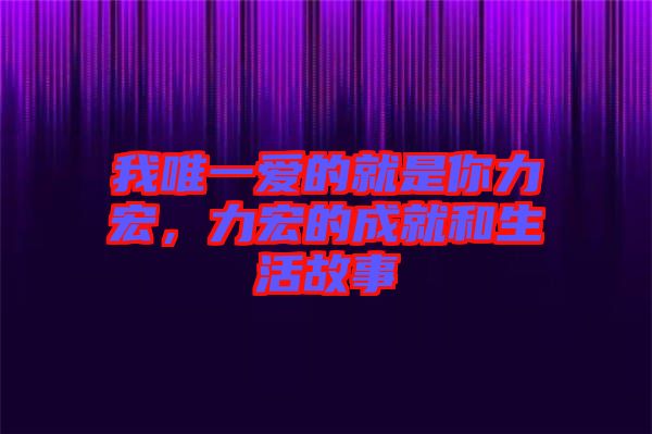 我唯一愛的就是你力宏，力宏的成就和生活故事