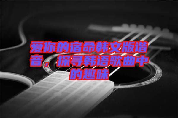 愛你的宿命韓文版諧音，探尋韓語歌曲中的趣味