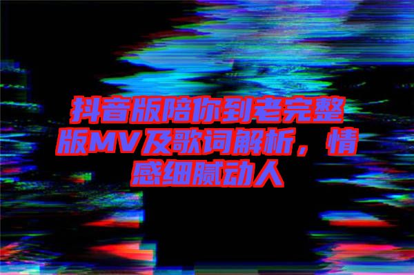 抖音版陪你到老完整版MV及歌詞解析，情感細膩動人