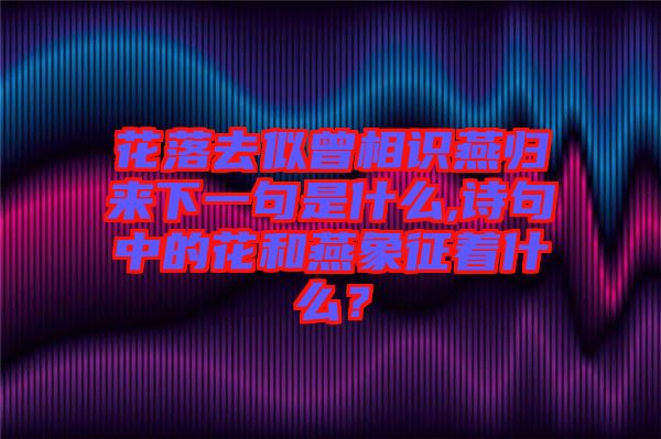 花落去似曾相識燕歸來下一句是什么,詩句中的花和燕象征著什么？