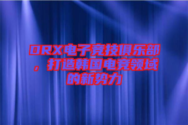 DRX電子競技俱樂部，打造韓國電競領(lǐng)域的新勢力