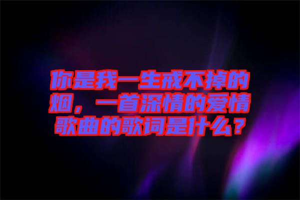 你是我一生戒不掉的煙，一首深情的愛情歌曲的歌詞是什么？