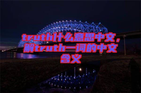 truth什么意思中文，解truth一詞的中文含義