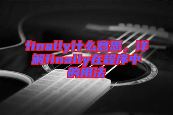 finally什么意思，詳解finally在程序中的用法