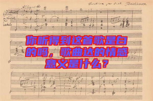 你聽得到這首歌是白的嗎，歌曲達(dá)的情感意義是什么？