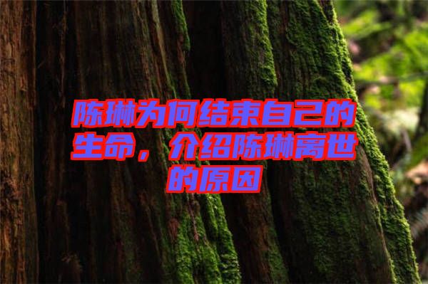 陳琳為何結(jié)束自己的生命，介紹陳琳離世的原因