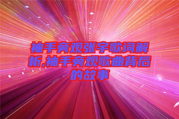 袖手旁觀張宇歌詞解析,袖手旁觀歌曲背后的故事