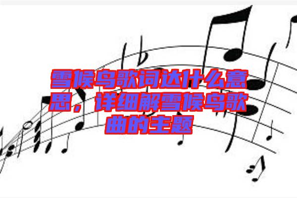 雪候鳥歌詞達(dá)什么意思，詳細(xì)解雪候鳥歌曲的主題